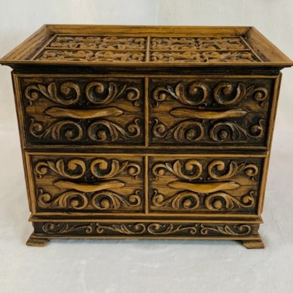 Lerner Melville Other Vintage Lerner Faux Wood Jewelry Box With 2